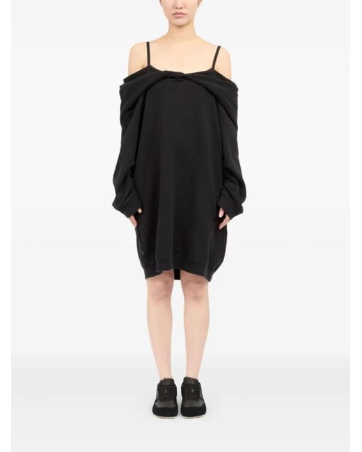MM6 by Maison Margiela Black Sleeveless Twisted Mini Dress