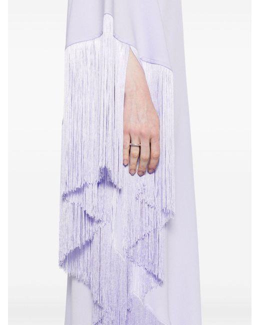 Robe longue Spritz à franges ‎Taller Marmo en coloris White