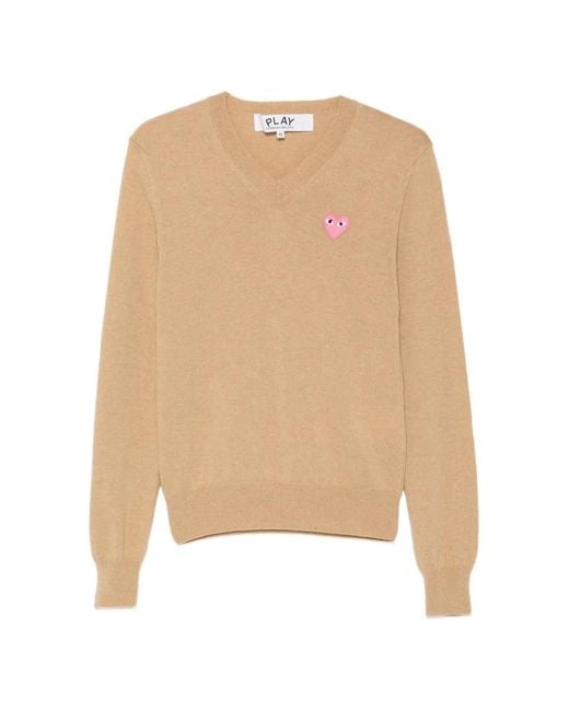 Pull À Patch Cœur COMME DES GARÇONS PLAY en coloris Natural