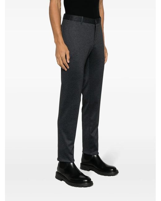 Incotex Blue Houndstooth-Pattern Tailored Trousers for men
