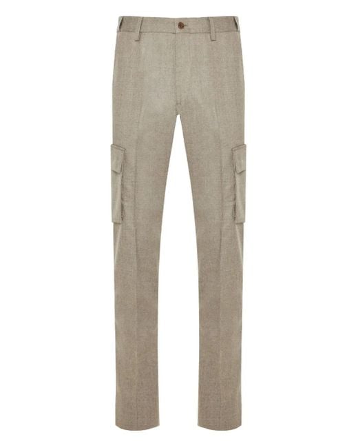 Corneliani Gray Cargo Straight-Leg Trousers for men