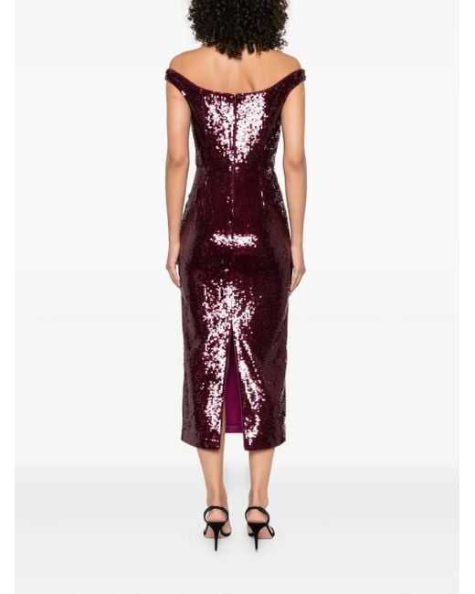 Roland Mouret スパンコール ノースリーブドレス Purple