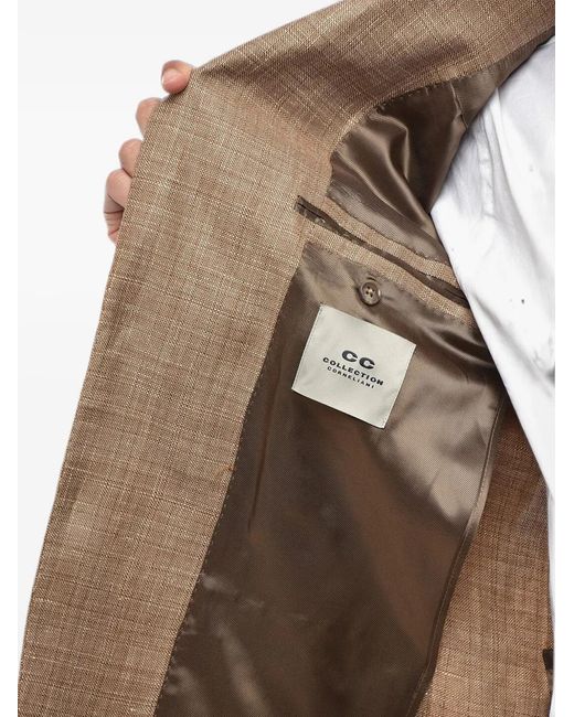 Corneliani Natural Cc Collection Single-Breasted Peak-Lapel Blazer for men