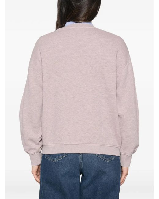 MAISON 123 Pink Lesly Logo-Embroidered Sweatshirt