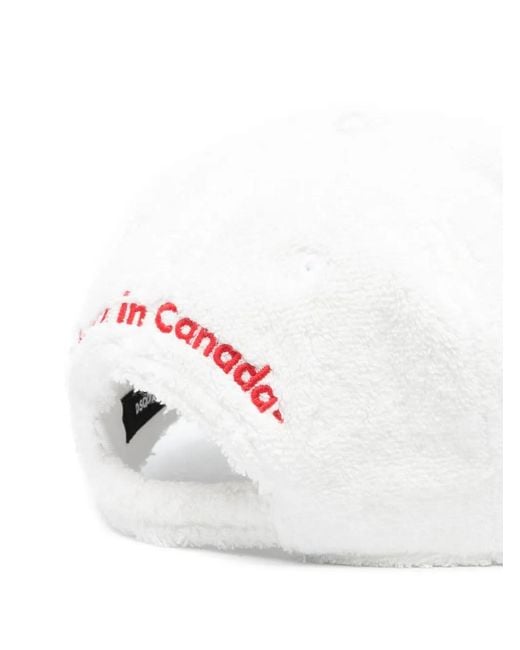 DSquared² White Logo Terry-Cloth Baseball Cap