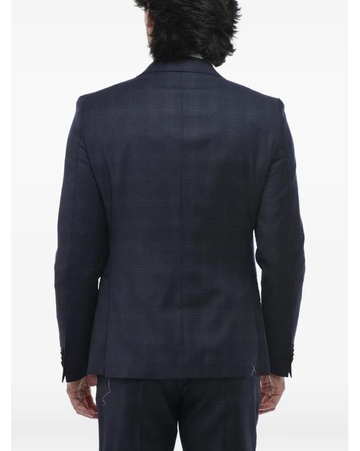 Corneliani Blue Checked Single-Breasted Suit for men