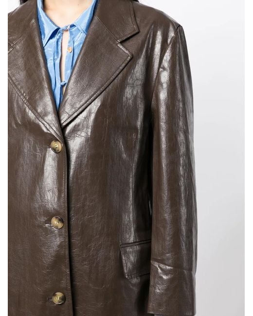 Rejina Pyo Black Kara Faux-Leather Coat