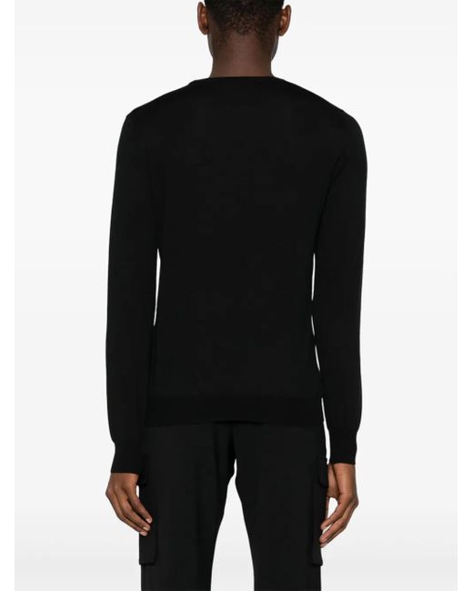 Tagliatore Black Round-Neck Jumper for men