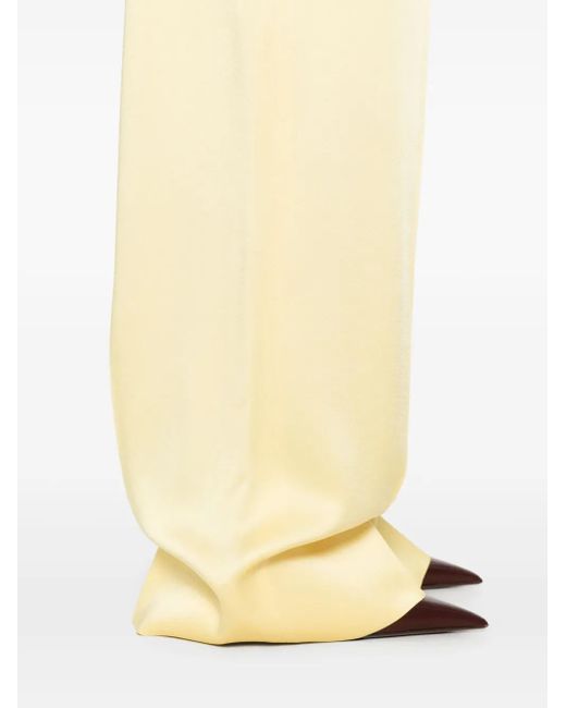Stella McCartney Yellow Low-Rise Wide-Leg Trousers
