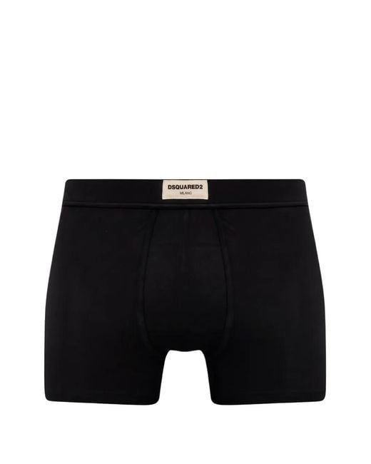 DSquared² Black Logo-Patch Trunk for men