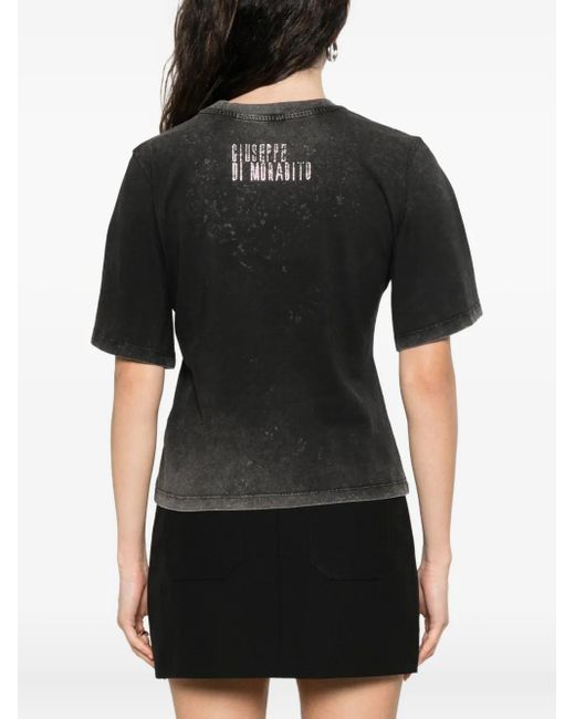GIUSEPPE DI MORABITO Black Logo-Detail Short-Sleeve T-Shirt
