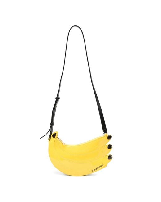 Casablanca Yellow Banana-Shape Cross Body Bag