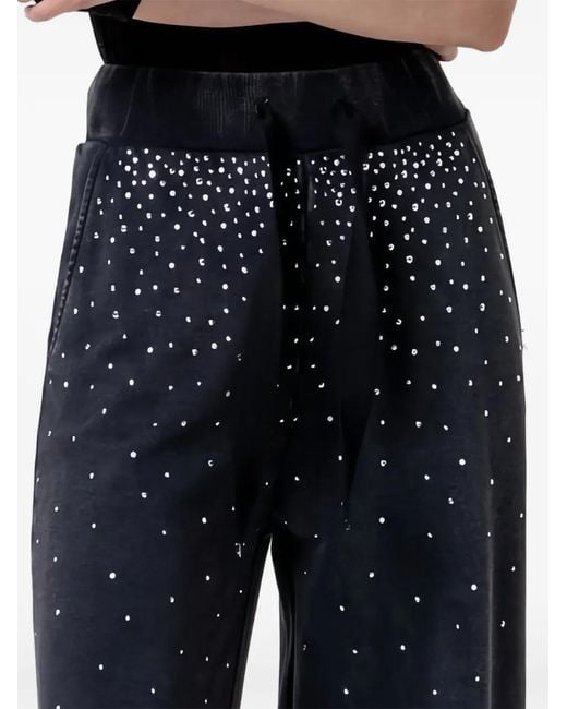 Fracomina Blue Crystal-Embellished Drawstring-Waist Trousers