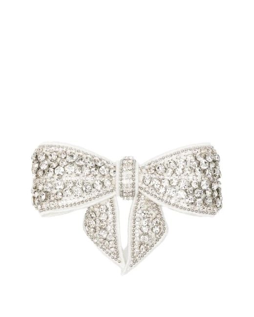Self-Portrait White Crystal-Embellished Hair Clip