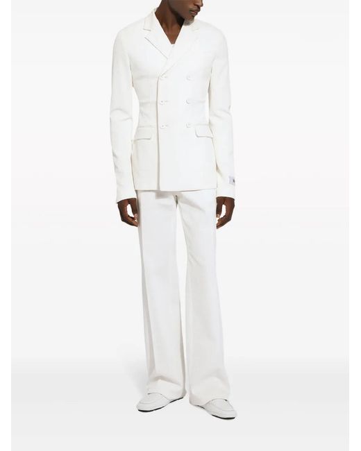 Dolce & Gabbana White Double-Breasted Blazer for men