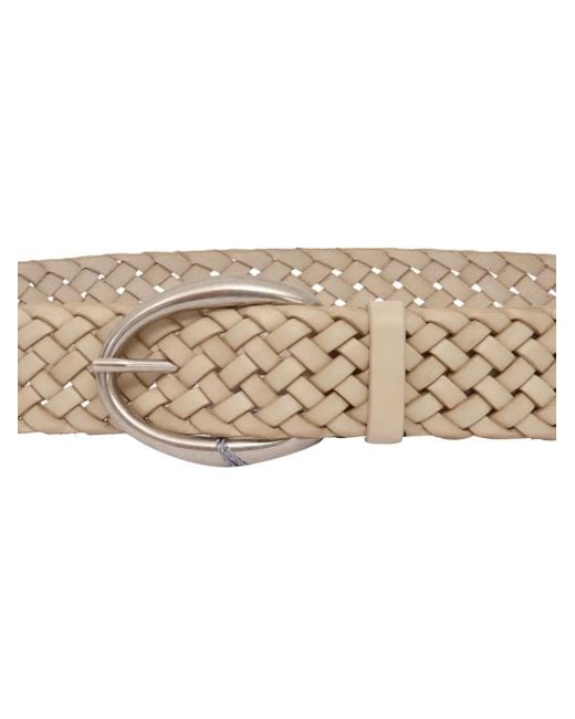 Orciani White Braided Leather Belt