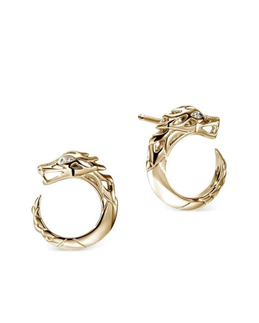John Hardy Metallic 14K Naga Diamond Earrings