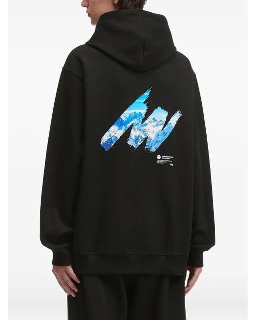 Izzue Black Embroidered-Logo Hoodie for men