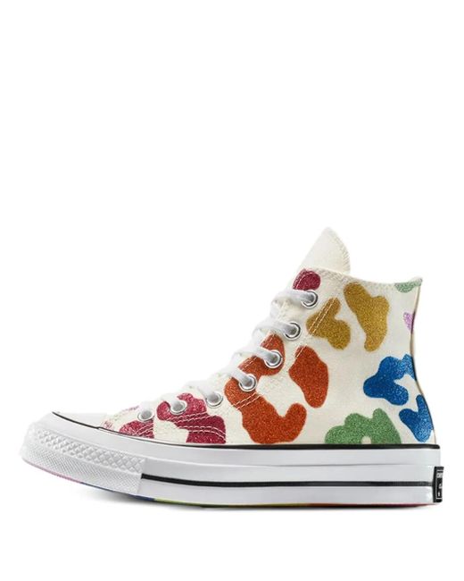 Converse White Chuck 70 Glitter-Patch Sneakers