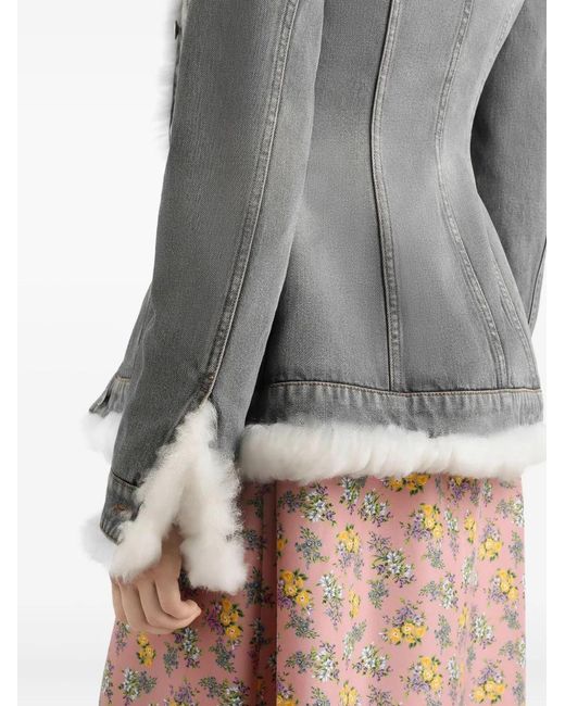 Dolce & Gabbana Blue Denim Jacket With Fur-Effect Details