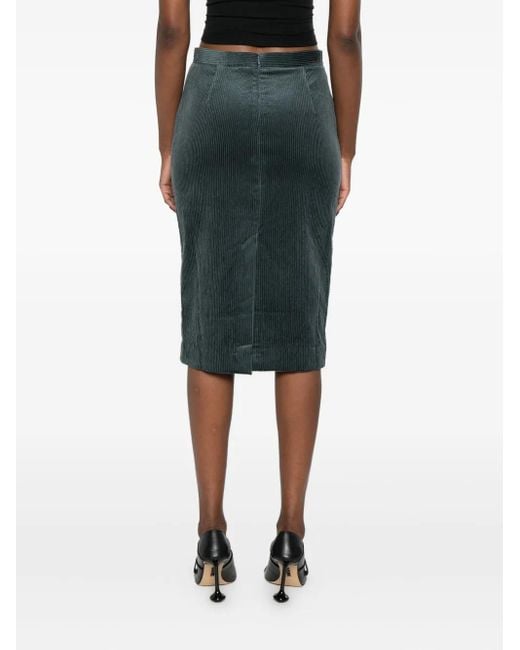 Falda midi con botones Massimo Alba de color Green