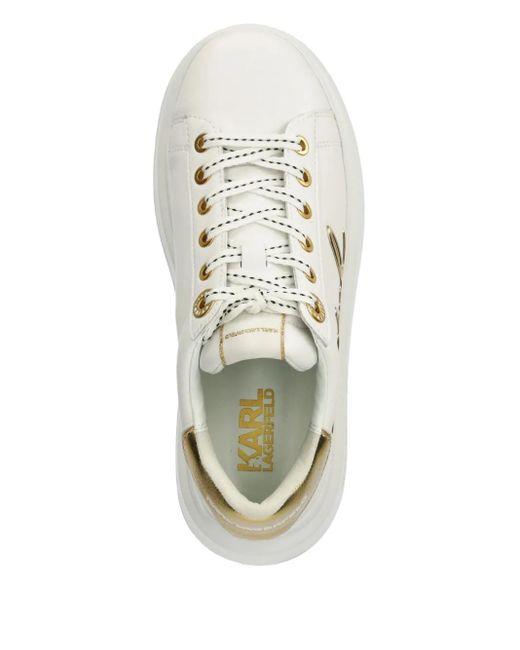 Karl Lagerfeld White Logo-Patch Sneakers