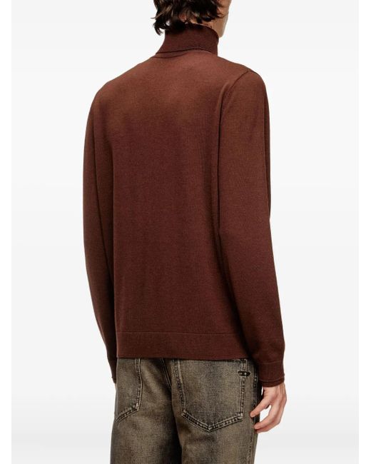 DIESEL Brown K-Varta Roll-Neck Jumper for men