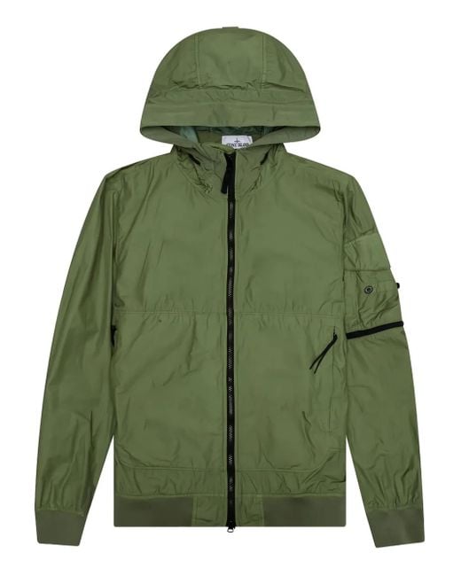 Stone Island Green Compass-Badge Hooded Jacket for men