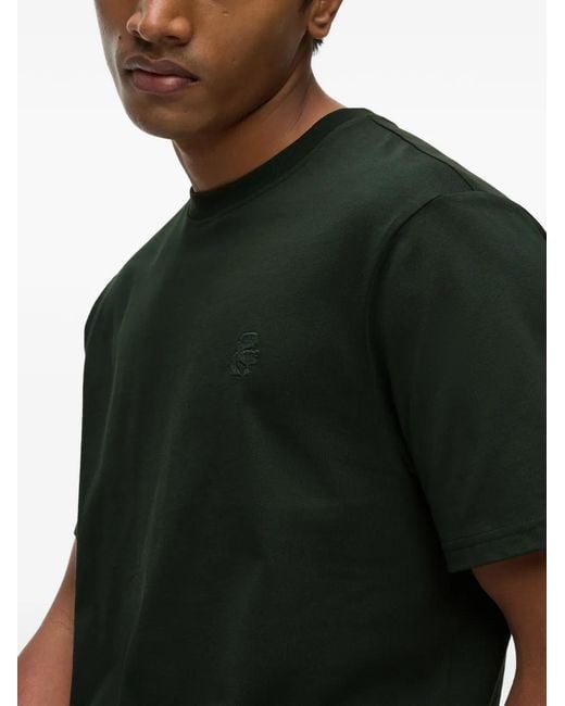 Karl Lagerfeld Green Kameo Logo-Embroidery T-Shirt for men