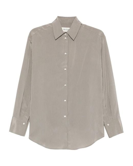 Rohe Gray Striped Button-Down Shirt