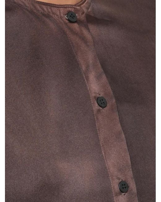 Avant Toi Brown Mandarin-Collar Shirt