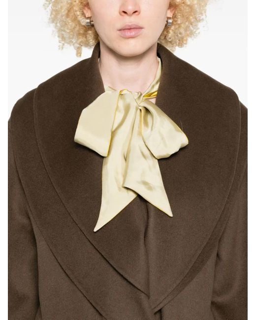 Cappotto Doppiopetto Con Colletto A Scialle di Rohe in Brown