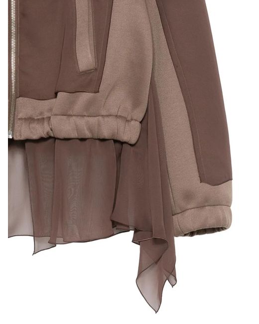 Undercover Brown Draped-Panel Bomber Jacket