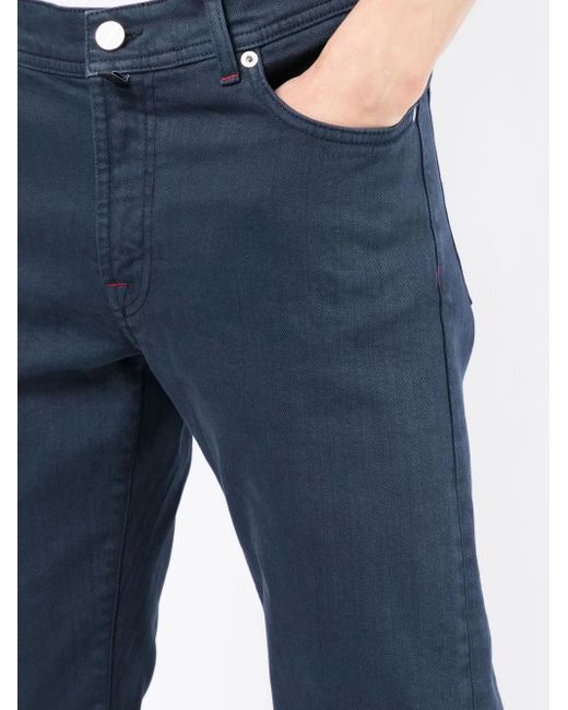 Kiton Blue Slim-Cut Chino Trousers for men