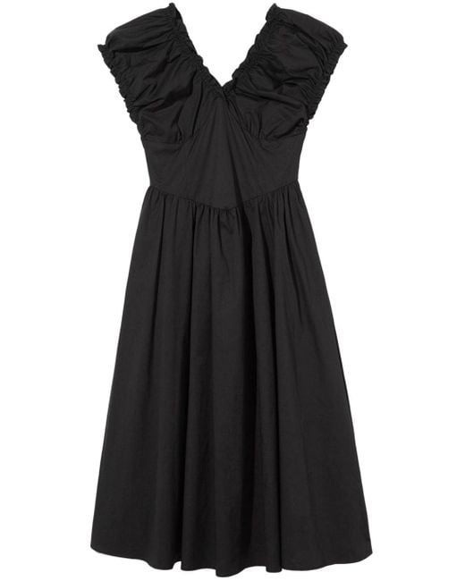 B+ AB Midi-jurk Met V-hals in het Black