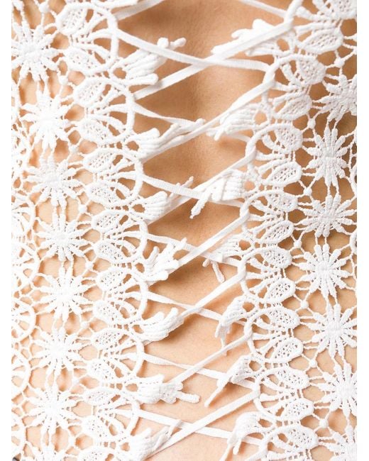 Top con ribetes de ganchillo Philipp Plein de color White