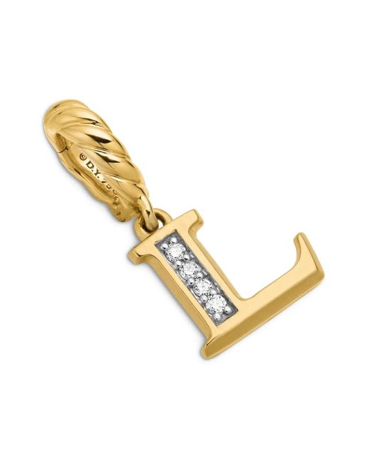 David Yurman Metallic 18Kt Pavé Initial Pendant