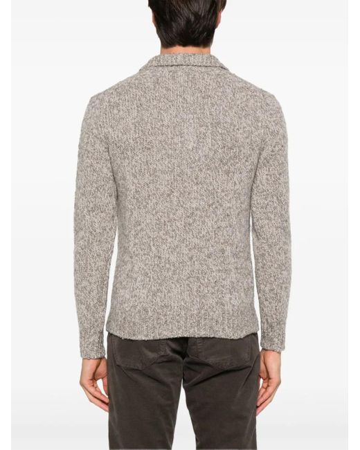 Zanone Gray Marl-Knit Sweater for men