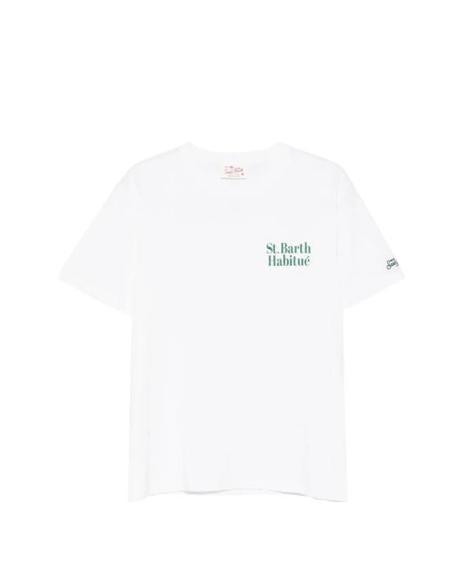 Mc2 Saint Barth White Graphic-Print T-Shirt for men