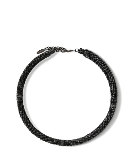 Brunello Cucinelli Metallic Beaded Choker Necklace