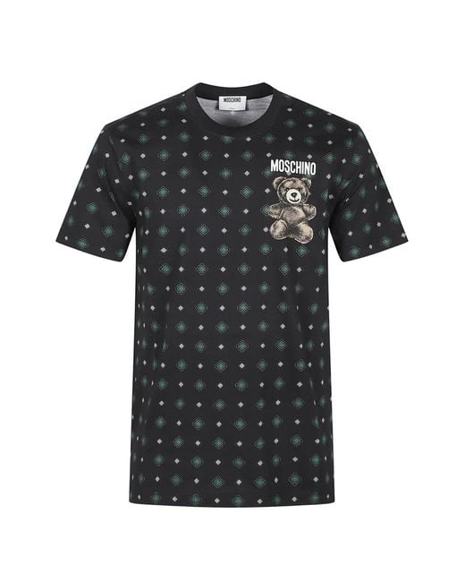 Moschino Black Patterned T-Shirt for men