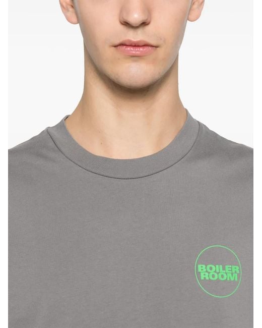 BOILER ROOM Gray Core Long-Sleeve Logo T-Shirt