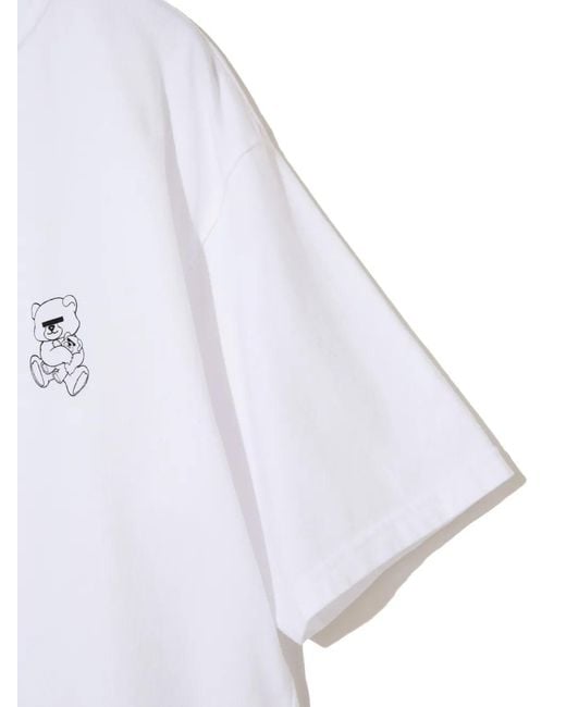 Undercover White Teddy Bear Graphic-Print Cotton T-Shirt for men
