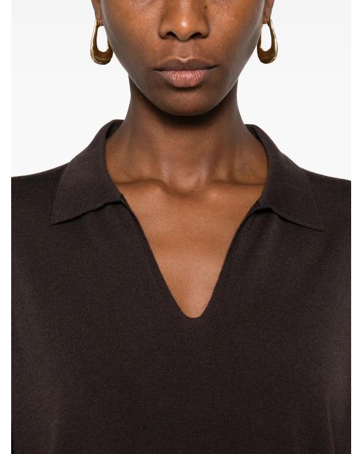 Incotex Black Polo-Neck Long-Sleeve T-Shirt