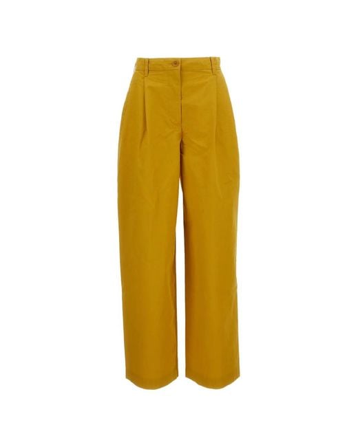 Casey Casey Yellow Sienna Pleated Trousers