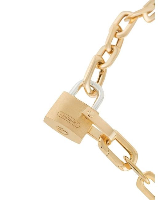 Ambush Metallic Small Padlock Chain Bracelet