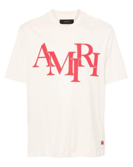 T-shirt en coton à logo imprimé Amiri pour homme en coloris Pink