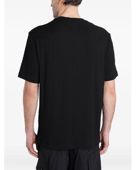 Giorgio Armani Black Textured T-Shirt for men