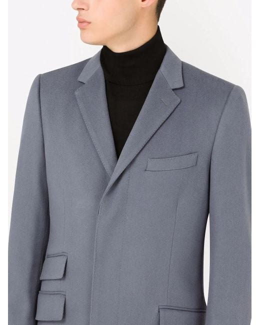 メンズ Dolce & Gabbana ドルチェ&ガッバーナ カシミア シングルコート Blue