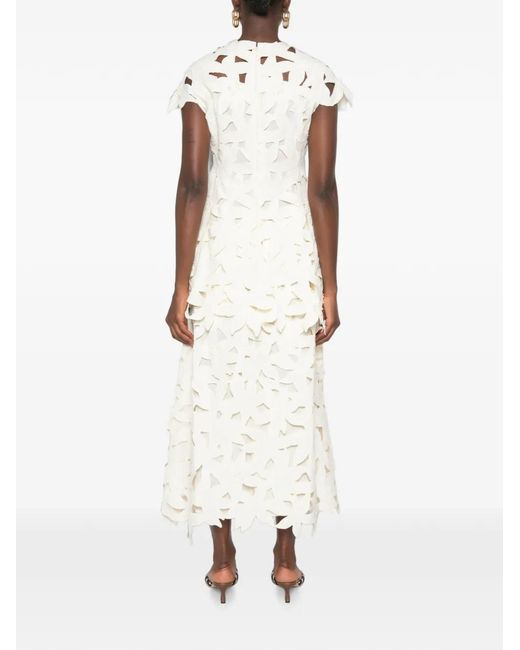 Jonathan Simkhai White Laser-Cut Midi Dress